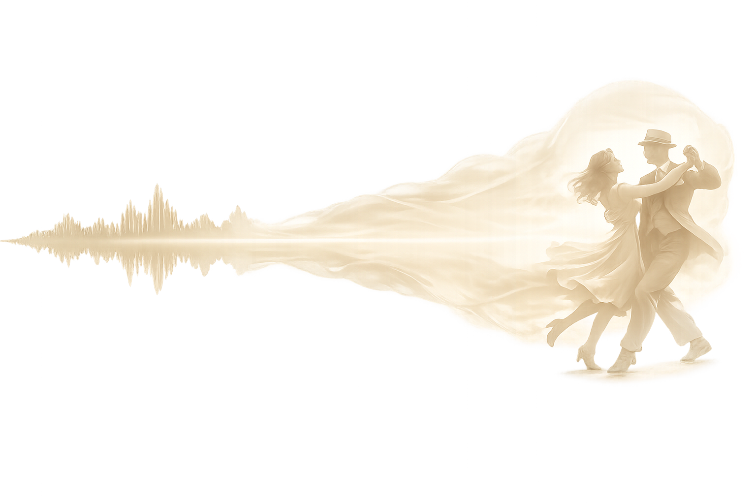 Abstract visualization of sound waves transforming into warm golden light — voice made visible